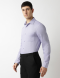 Pure Cotton Textured Spread Collar Shirt