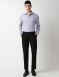 Pure Cotton Textured Spread Collar Shirt