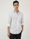 Slim Fit Spread Collar Shirt