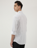 Slim Fit Spread Collar Shirt