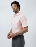 Pure Cotton Textured Short Sleeve Shirt
