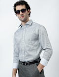 Cotton Rich Geometric Print Shirt