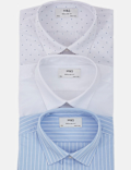 Pack Of 3 Print, Solid & Stripe Shirts