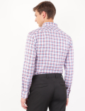 Pure Cotton Checks Spread Collar Shirt