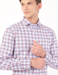 Pure Cotton Checks Spread Collar Shirt