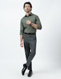 Regular Fit Cotton Rich Textured Shirt
