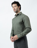 Regular Fit Cotton Rich Textured Shirt