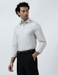 Cotton Rich Windowpane Check Shirt