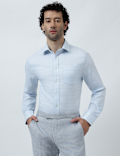 Cotton Rich Windowpane Check Shirt