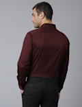 Cotton Mix Plain Spread Collar Shirt