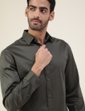 Cotton Slim Fit Solid Full Sleeves Shirt