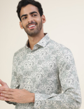 Premium Floral Structure Slim Fit Shirt
