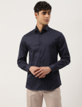 Premium Geometric Print Sateen Slim Fit Shirt