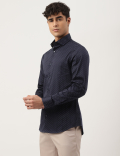 Premium Geometric Print Sateen Slim Fit Shirt