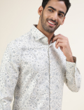 Premium Texture Tonal Floral Slim Fit Shirt