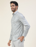 Premium Texture Tonal Floral Slim Fit Shirt