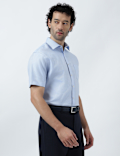 Pure Cotton Textured Short Sleeve Shirt
