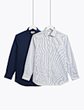 2 Pack Regular Fit Classic Collar Striped Shirts