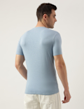 Cotton Blend Round Neck Solid T-Shirt