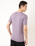 Cotton Blend Round Neck Solid T-Shirt
