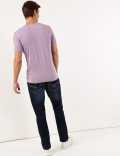 Cotton Blend Round Neck Solid T-Shirt