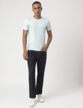 Cotton Blend Round Neck Solid T-Shirt