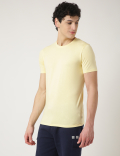 Cotton Blend Round Neck Solid T-Shirt