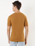 Cotton Blend Round Neck Solid T-Shirt