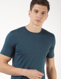 Cotton Blend Round Neck Solid T-Shirt