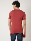 Cotton Blend Round Neck Solid T-Shirt