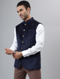 Self Design Mandarin Waistcoat