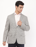 Checked Lapel Collar Blazer