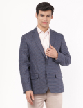 Checked Lapel Collar Blazer