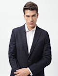 Checked Slim Fit Single-Breasted Blazer