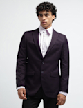 Textured Slim Fit Single-Breasted Blazer