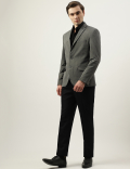 Slim Fit Plain Notched Lapel Collar Blazer