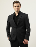 Slim Fit Plain Notched Lapel Collar Blazer