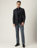 Notched Lapel Checked Blazer