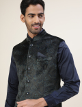 Premium Printed Velvet Tailored Fit Waistcoat