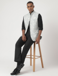 Tailored-Fit Linen-Blend Paisley Waistcoat