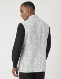 Tailored-Fit Linen-Blend Paisley Waistcoat