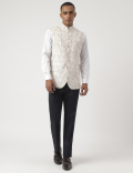 Tailored-Fit Linen-Blend Paisley Waistcoat