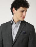 Checked Lapel Collar Blazer