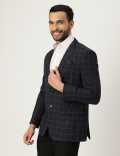 Check Collared Blazer
