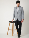 Checked Lapel Collar Blazer