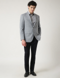 Checked Lapel Collar Blazer