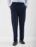 Regular Fit Suit Trousers, Textured Finish