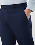 Regular Fit Suit Trousers, Textured Finish