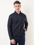 Cotton Mix Plain Collared Jacket