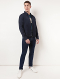 Cotton Mix Plain Collared Jacket